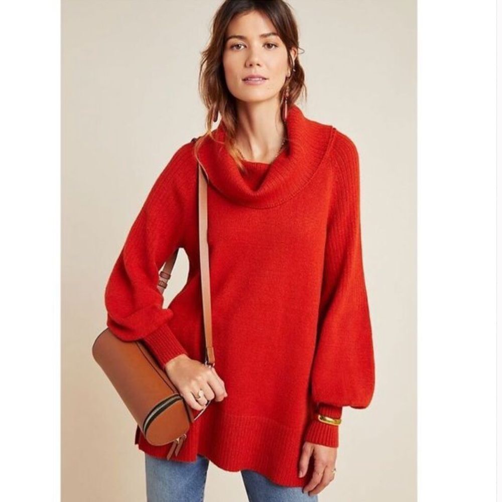 Anthropologie Cowl Neck Tunic Sweater Size Small NWT